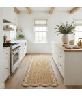 Rugs Town Scallop Jute Tan Anderson 2ft.6in. x 7ft.9in. Rect. Rug