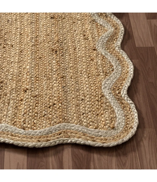 Rugs Town Scallop Jute Tan Anderson 2ft. x 3ft. Rect. Rug
