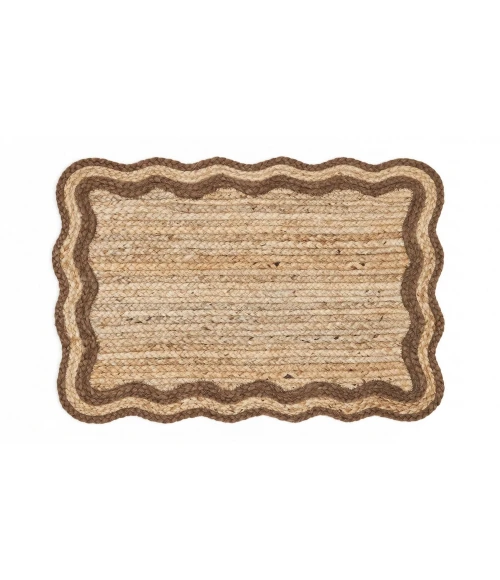 Rugs Town Scallop Jute Tan Anderson 2ft. x 3ft. Rect. Rug