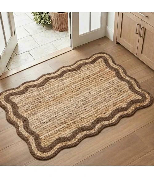Rugs Town Scallop Jute Tan Anderson 2ft. x 3ft. Rect. Rug
