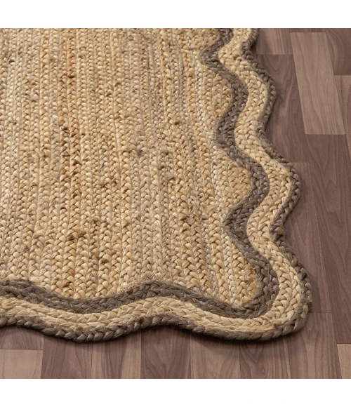 Rugs Town Scallop Jute Tan Anderson 2ft. x 3ft. Rect. Rug