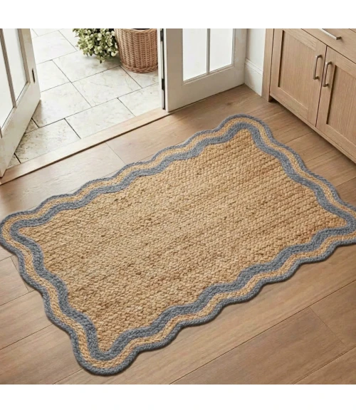 Rugs Town Scallop Jute Tan Anderson 2ft. x 3ft. Rect. Rug