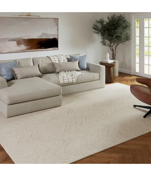 LR Home Scapes Ivory Naomi 7ft.9in. x 9ft.9in. Rect. Rug