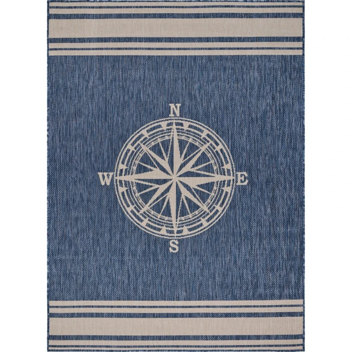 LR Home SEASIDE 81871 Azure/ White 1'10" X 3'0 Rect. Rug
