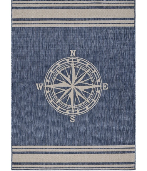 LR Home Seaside Blue SEADE 6ft. x 9ft. Rectangle Rug