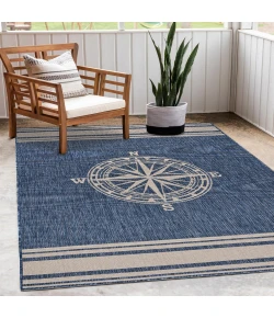 LR Home Seaside Blue SEADE 6ft. x 9ft. Rectangle Rug