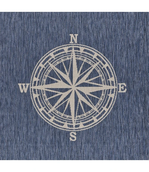 LR Home Seaside Blue SEADE 6ft. x 9ft. Rectangle Rug