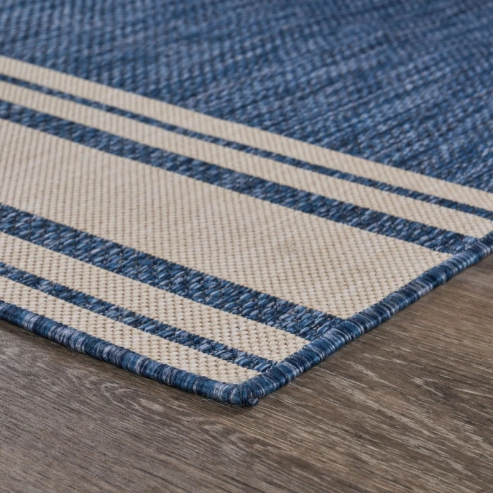 LR Home SEASIDE 81871 Azure/ White 1'10" X 3'0 Rect. Rug