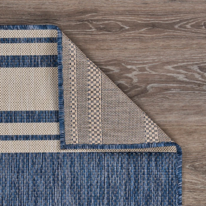 LR Home SEASIDE 81871 Azure/ White 1'10" X 3'0 Rect. Rug