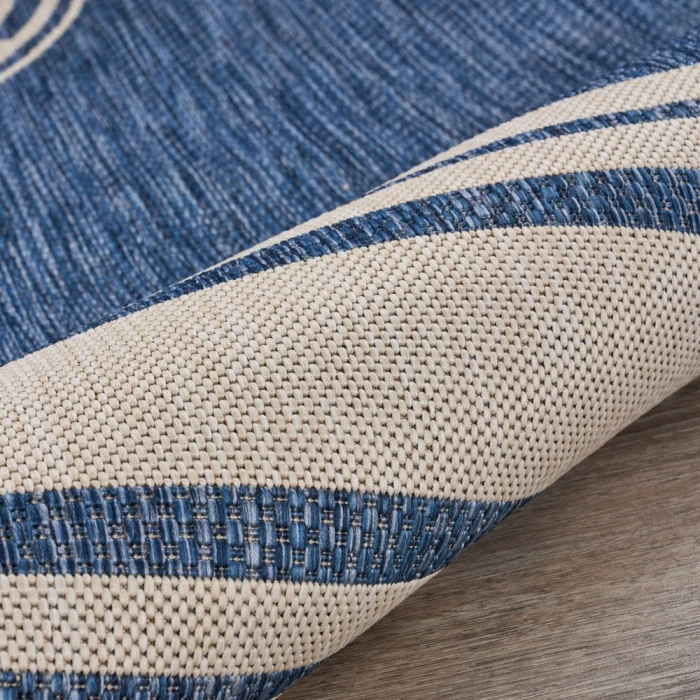 LR Home SEASIDE 81871 Azure/ White 1'10" X 3'0 Rect. Rug