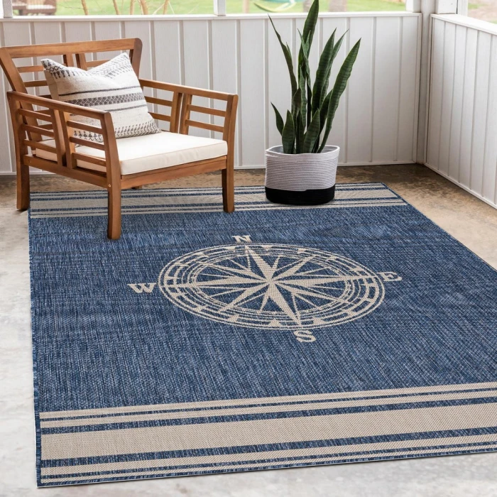 Rugs Town 81871 Azure/ White 3' X 5' Rect. Rug