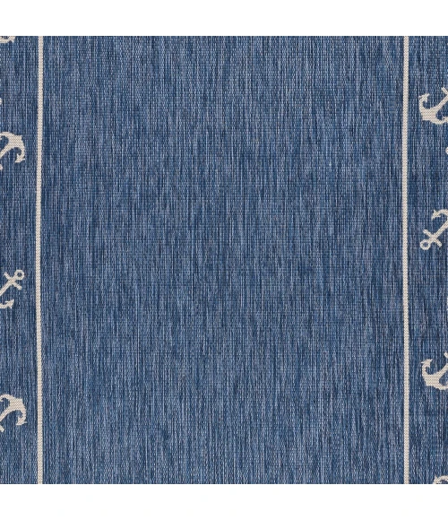 LR Home SEASIDE 81872 Azure/ White 5'-3" X 7'0 Rect. Rug