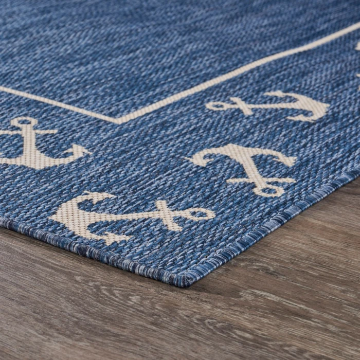 Rugs Town 81872 Azure/ White 5'-3" X 7'0 Rect. Rug