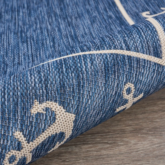 Rugs Town 81872 Azure/ White 5'-3" X 7'0 Rect. Rug