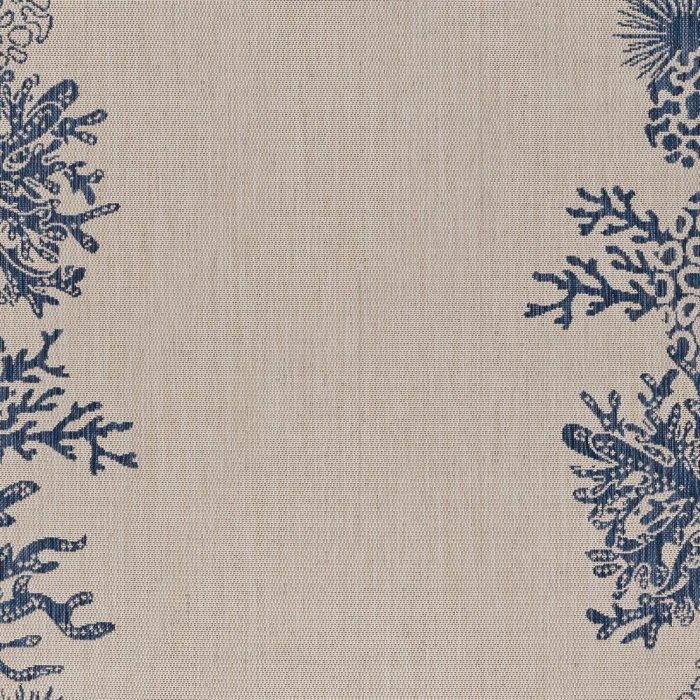 LR Home SEASIDE 81873 White/ Azure 5'-3" X 7'0 Rect. Rug