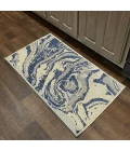 LR Home SEASIDE 81874 White/ Azure 1'10" X 3'0 Rect. Rug