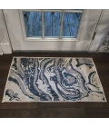 LR Home SEASIDE 81874 White/ Azure 1'10" X 3'0 Rect. Rug