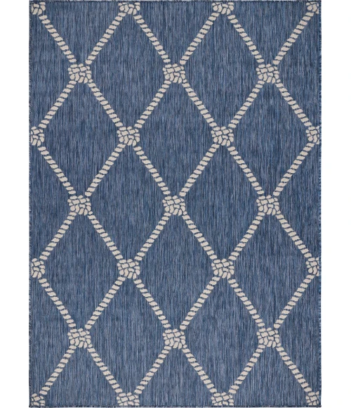 LR Home SEASIDE 81875 Azure/ White 7'6" X 9'5 Rect. Rug