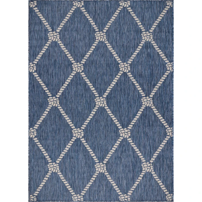Rugs Town 81875 Azure/ White 7'6" X 9'5 Rect. Rug