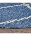 LR Home SEASIDE 81875 Azure/ White 7'-6" X 7'-6" Round Rug