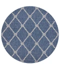 LR Home SEASIDE 81875 Azure/ White 7'-6" X 7'-6" Round Rug