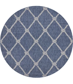 LR Home Seaside Blue SEADE 5ft.3in. x 5ft.3in. Round Rug