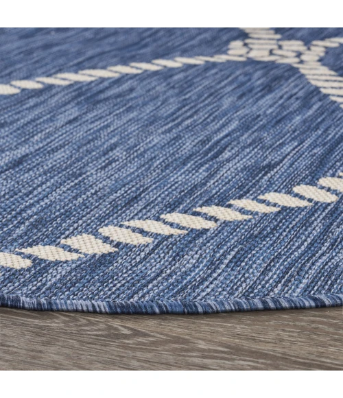 LR Home Seaside Blue SEADE 5ft.3in. x 5ft.3in. Round Rug