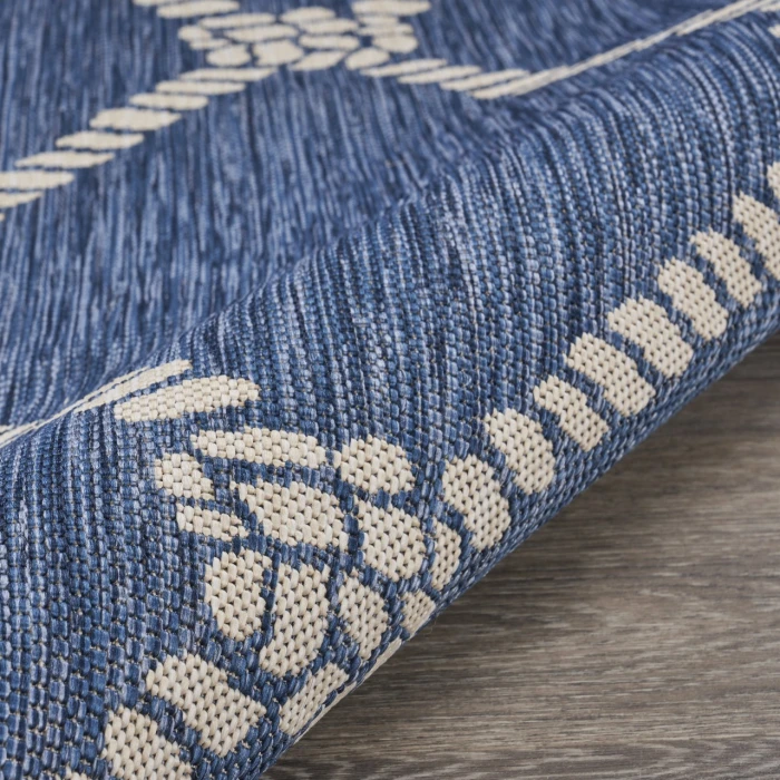 LR Home Seaside Blue SEADE 5ft.3in. x 5ft.3in. Round Rug