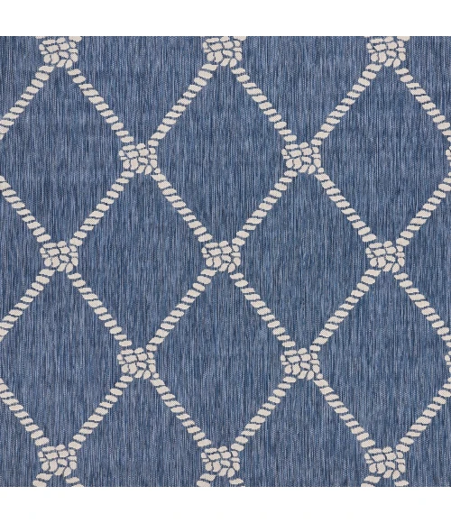 LR Home SEASIDE 81875 Azure/ White 7'6" X 9'5 Rect. Rug