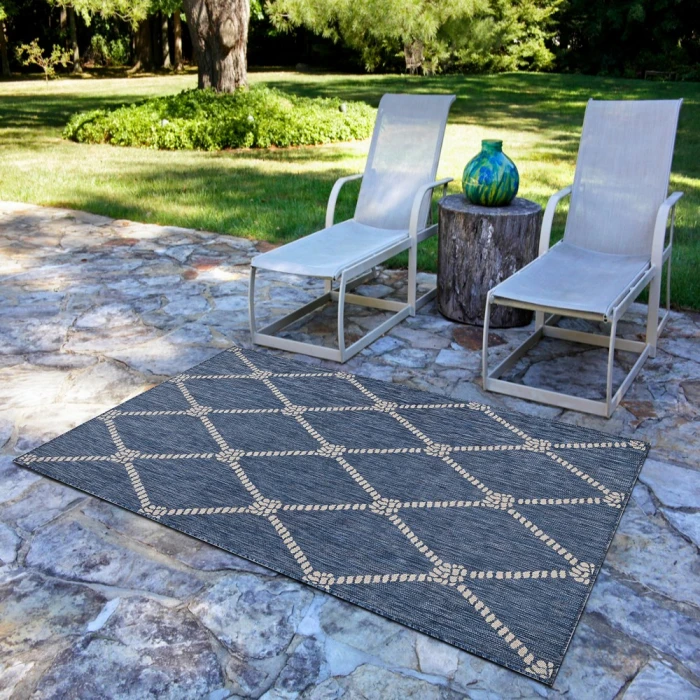 Rugs Town 81875 Azure/ White 7'6" X 9'5 Rect. Rug