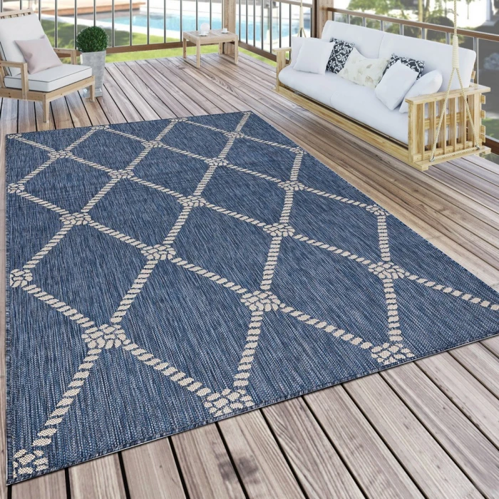Rugs Town 81875 Azure/ White 7'6" X 9'5 Rect. Rug