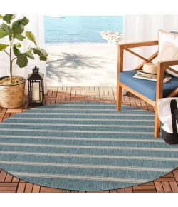 LR Home Seaside Blue Tony 7ft.6in. Round Rug