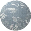 LR Home Seaside Blue SEADE 5ft.3in. x 5ft.3in. Round Rug