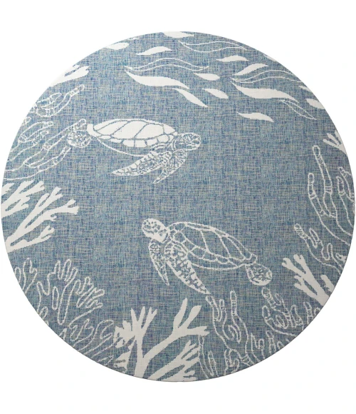 LR Home Seaside Blue SEADE 7ft.6in. Round Rug