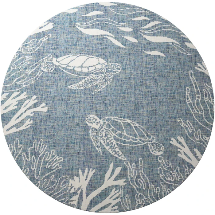 Rugs Town Blue SEADE 5ft.3in. x 5ft.3in. Round Rug