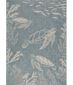 LR Home Seaside Blue SEADE 3ft. x 5ft. Rectangle Rug