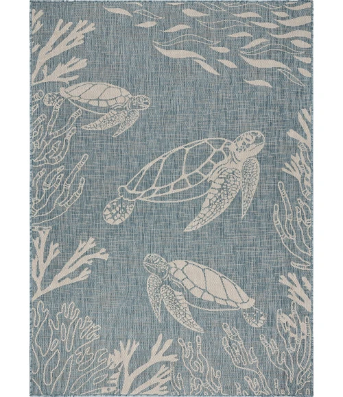 LR Home Seaside Blue SEADE 3ft. x 5ft. Rectangle Rug
