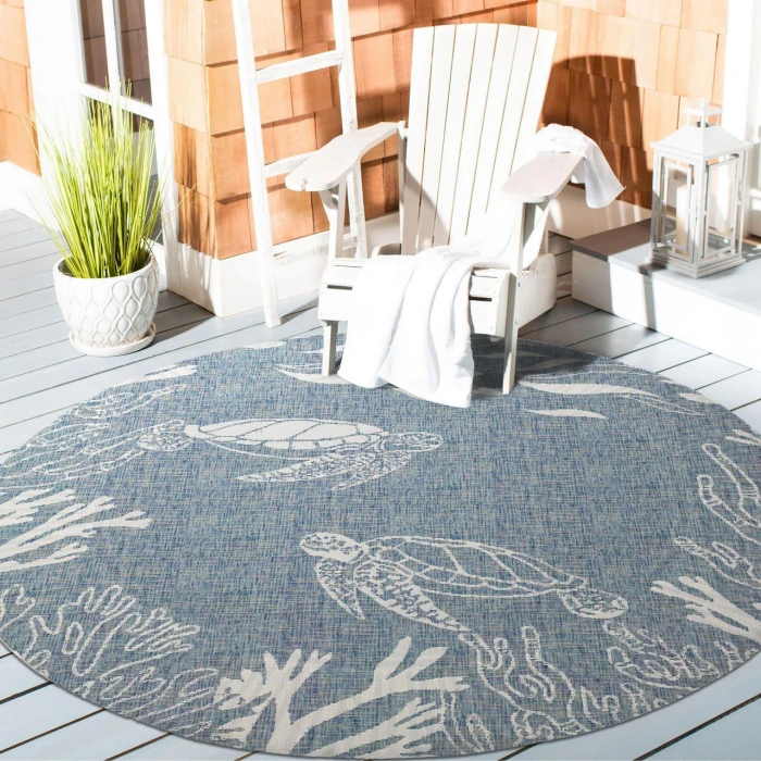 Rugs Town Blue SEADE 5ft.3in. x 5ft.3in. Round Rug