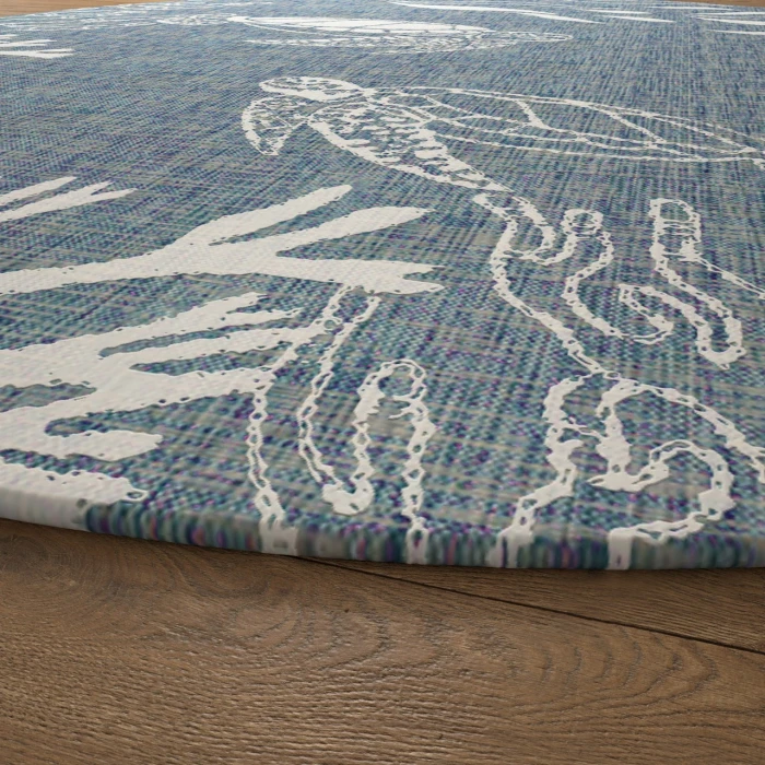 Rugs Town Blue SEADE 5ft.3in. x 5ft.3in. Round Rug