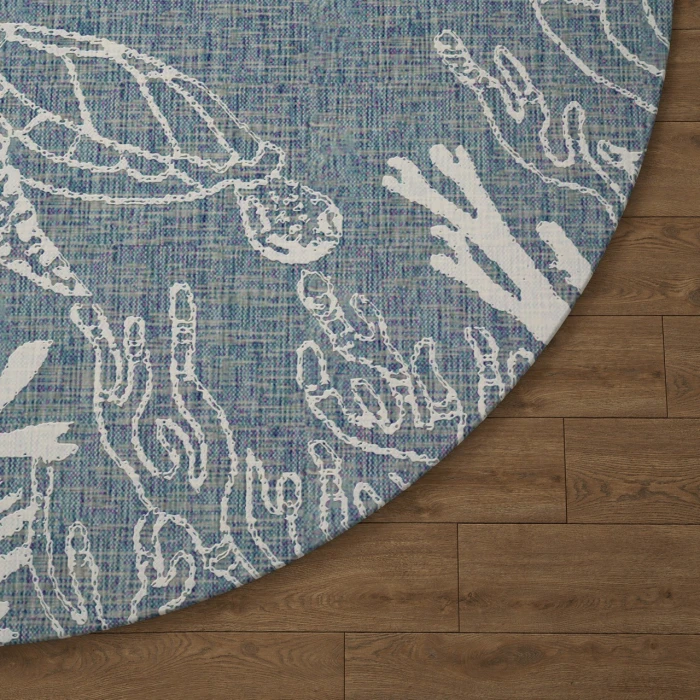 Rugs Town Blue SEADE 5ft.3in. x 5ft.3in. Round Rug