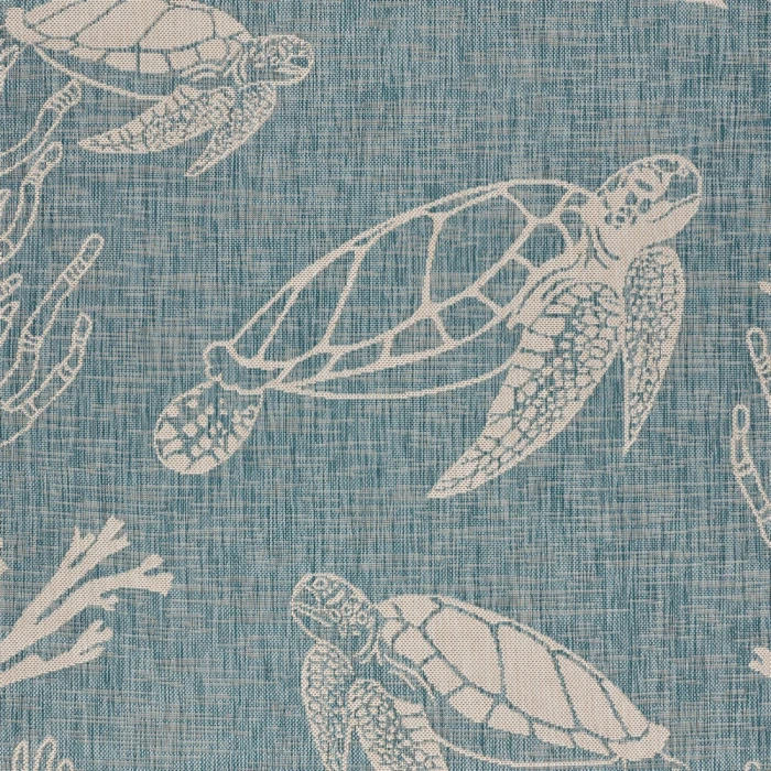 Rugs Town 81879 Aqua/ White 7'6" X 9'5 Rect. Rug