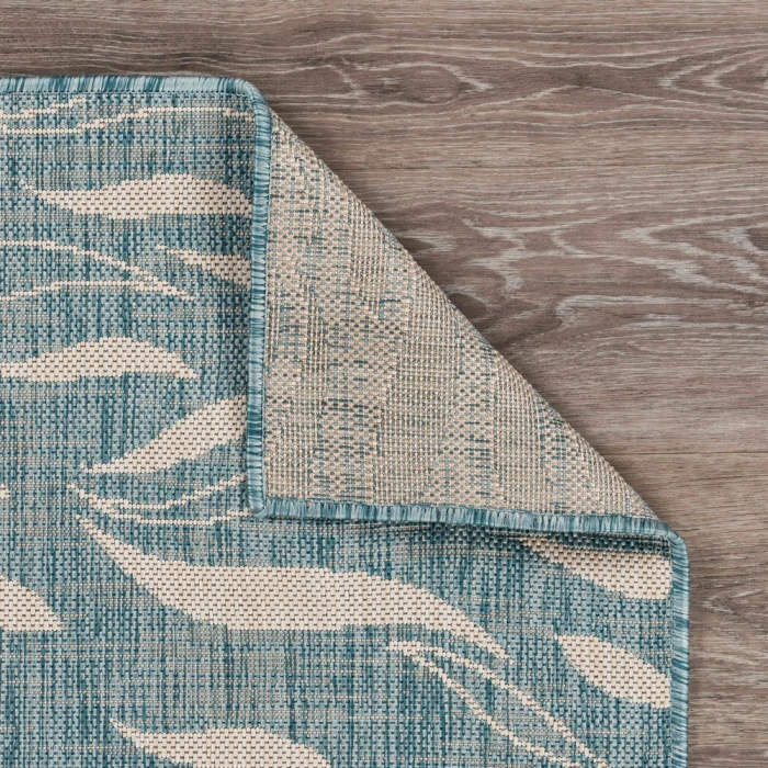 Rugs Town 81879 Aqua/ White 7'6" X 9'5 Rect. Rug