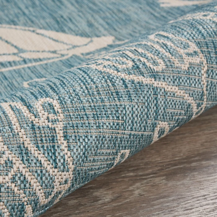 Rugs Town 81879 Aqua/ White 7'6" X 9'5 Rect. Rug