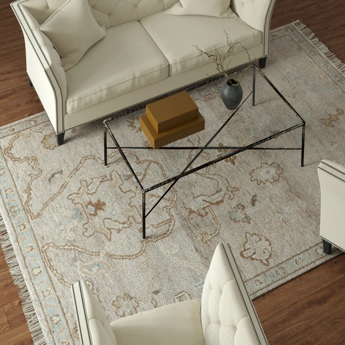 LR Home Senneh Cream Cuero 9ft. x 12ft. Rect. Rug