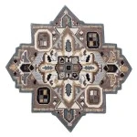 LR Home Shapes 50922 Black/ Mocha 7' X 7' Octagon Rug