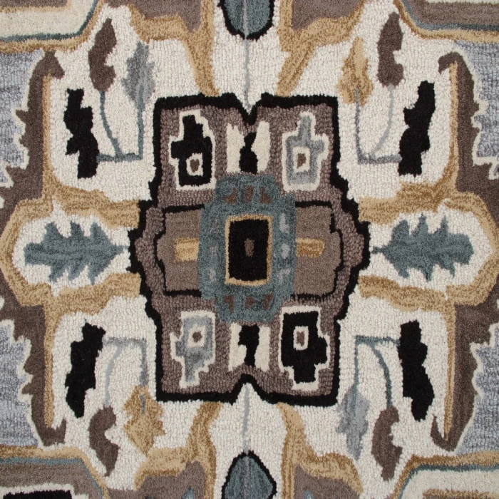 Rugs Town 50922 Black/ Mocha 7' X 7' Octagon Rug