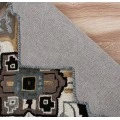 LR Home SHAPES 50922 Black/ Mocha 7' X 7' Octagon Rug