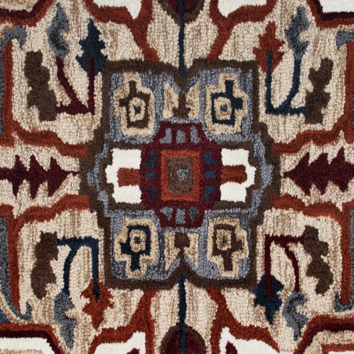 LR Home SHAPES 50923 Gold/ Blue 7' X 7' Octagon Rug