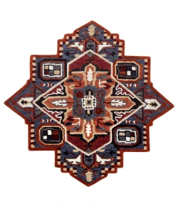 Shena SHA-AA Rust Area Rug 5 ft. Star Star