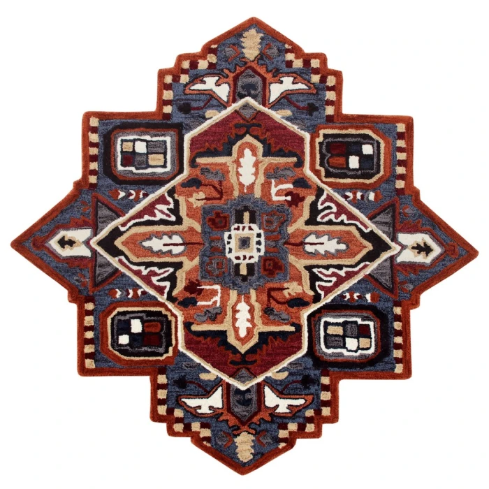Rugs Town 50924 Rust/ Navy 5' Oval Rug